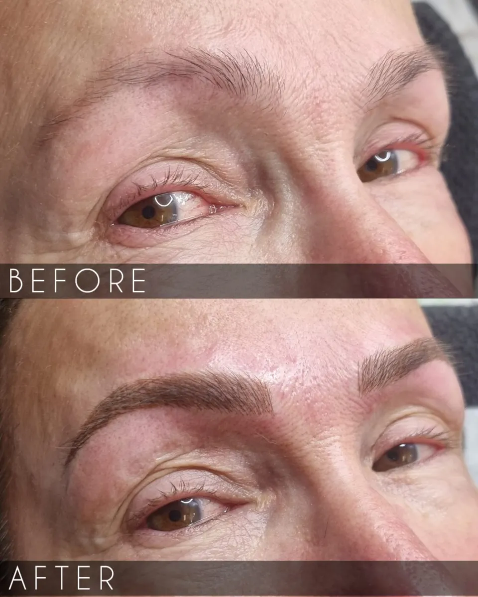 Permanentní makeup obočí - před a po